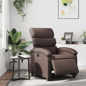 Elektrischer Relaxsessel Braun Kunstleder