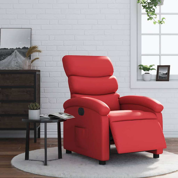 Elektrischer Relaxsessel Rot Kunstleder
