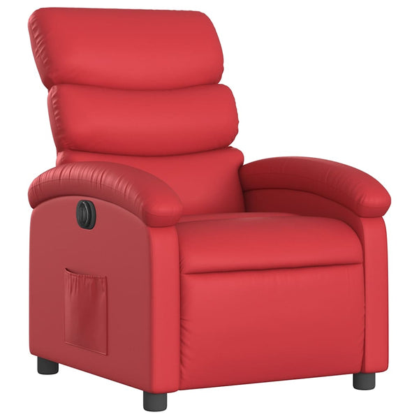 Elektrischer Relaxsessel Rot Kunstleder