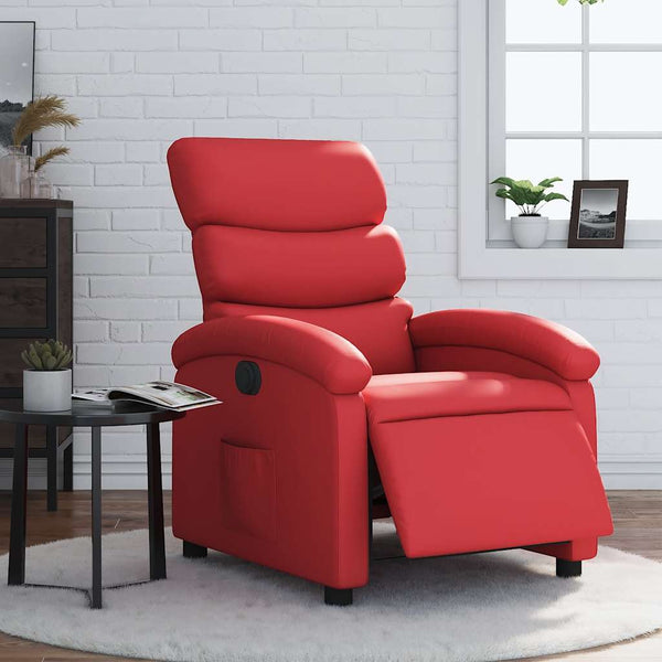 Elektrischer Relaxsessel Rot Kunstleder