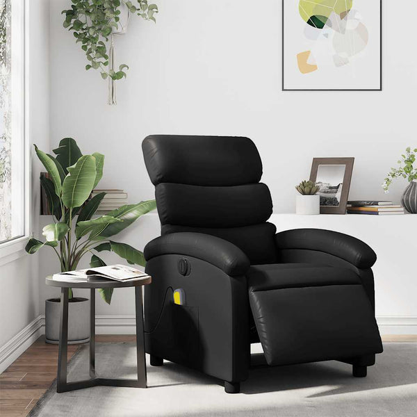 Massagesessel Elektrisch Schwarz Kunstleder