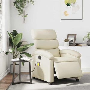 Massagesessel Elektrisch Creme Kunstleder