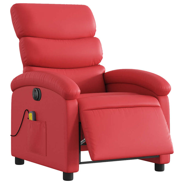 Elektrischer Massagesessel Rot Kunstleder