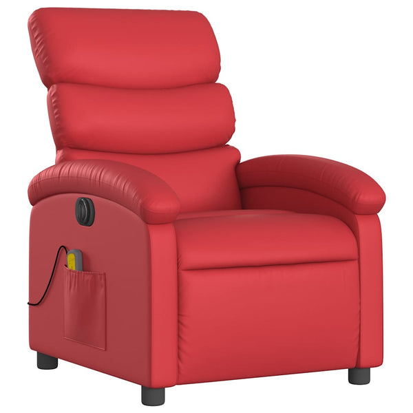 Elektrischer Massagesessel Rot Kunstleder