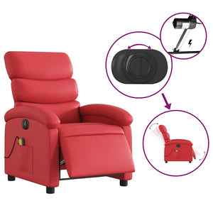 Elektrischer Massagesessel Rot Kunstleder