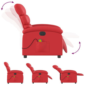 Elektrischer Massagesessel Rot Kunstleder