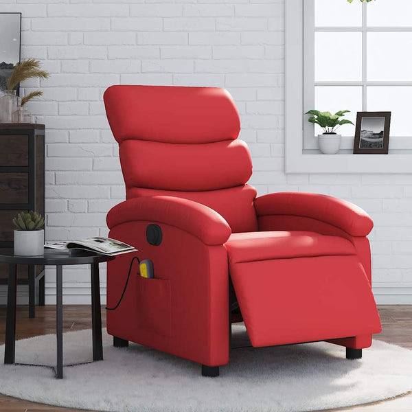 Elektrischer Massagesessel Rot Kunstleder
