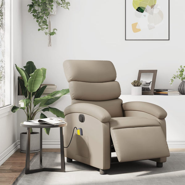 Massagesessel Elektrisch Cappuccino-Braun Kunstleder