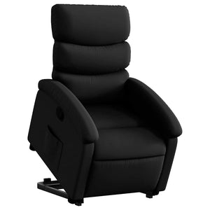 Relaxsessel mit Aufstehhilfe Schwarz Kunstleder