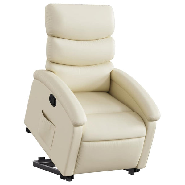 Relaxsessel mit Aufstehhilfe Creme Kunstleder