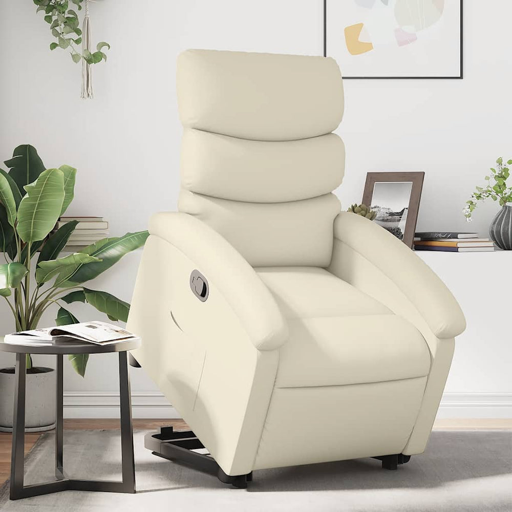 vidaXL Fauteuil relax releveur crème similicuir