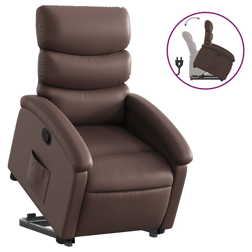 Fauteuil relax électrique marron similicuir vidaXL