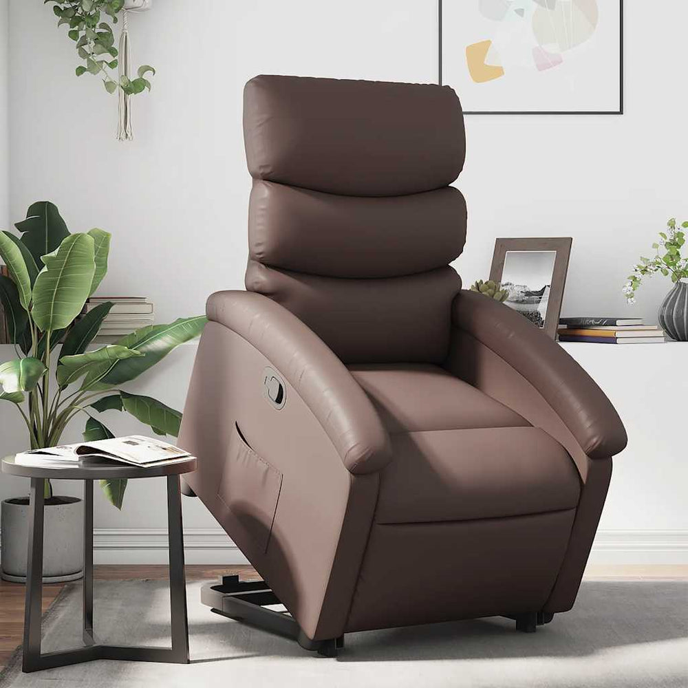 Fauteuil relax électrique marron similicuir vidaXL