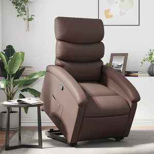 Relaxsessel mit Aufstehhilfe Braun Kunstleder