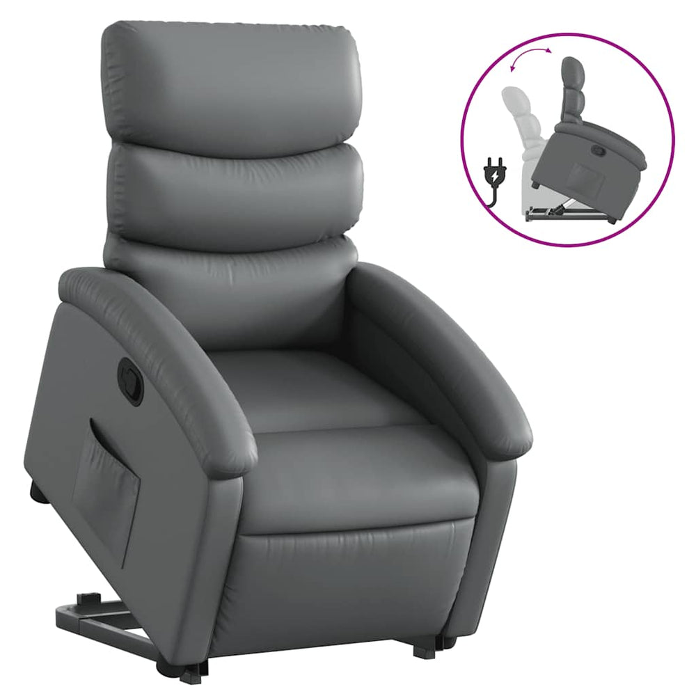 vidaXL Fauteuil relax releveur gris similicuir