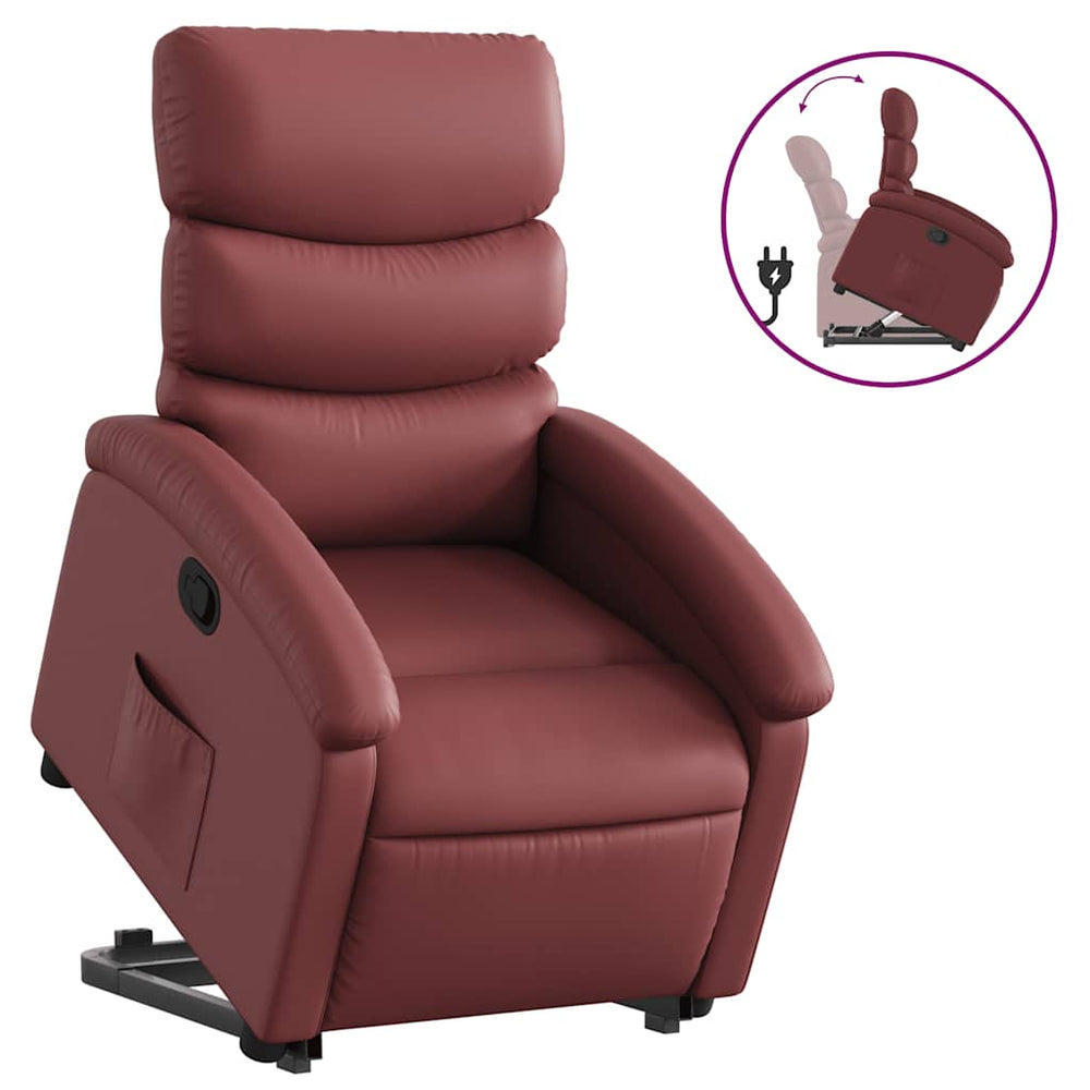 vidaXL Fauteuil relax releveur rouge bordeaux similicuir
