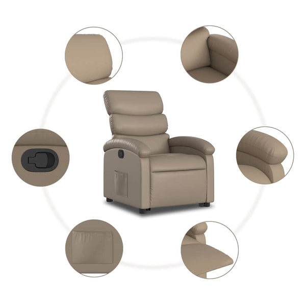 Relaxstuhl mit Aufstehhilfe Cappuccino-Braun