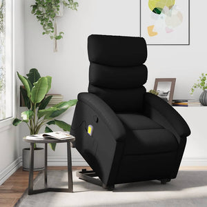 Massagesessel mit Aufstehhilfe Schwarz Kunstleder