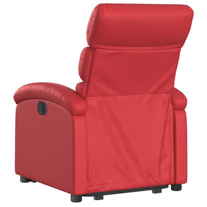 Massagesessel mit Aufstehhilfe Rot Kunstleder