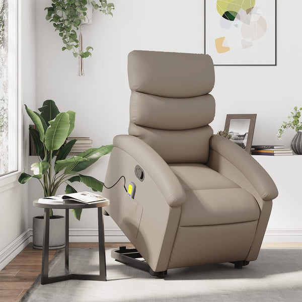 vidaXL Fauteuil de massage releveur marron cappuccino similicuir
