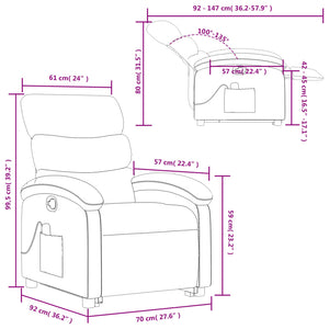 vidaXL Fauteuil de massage releveur marron cappuccino similicuir