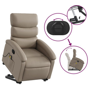 vidaXL Fauteuil de massage releveur marron cappuccino similicuir