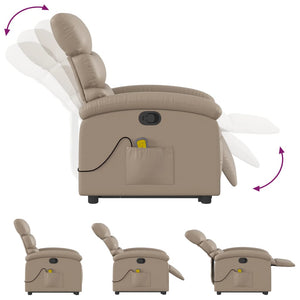 vidaXL Fauteuil de massage releveur marron cappuccino similicuir