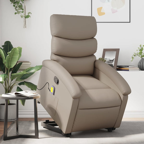 vidaXL Fauteuil de massage releveur marron cappuccino similicuir