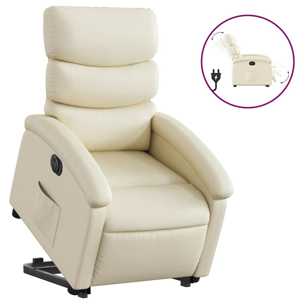 Elektrischer Relaxsessel mit Aufstehhilfe Creme