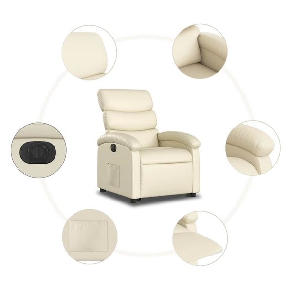 Elektrischer Relaxsessel mit Aufstehhilfe Creme