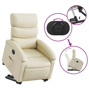 Elektrischer Relaxsessel mit Aufstehhilfe Creme