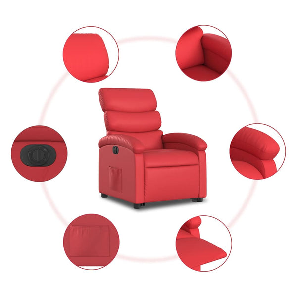 Elektrischer Relaxsessel mit Aufstehhilfe Rot