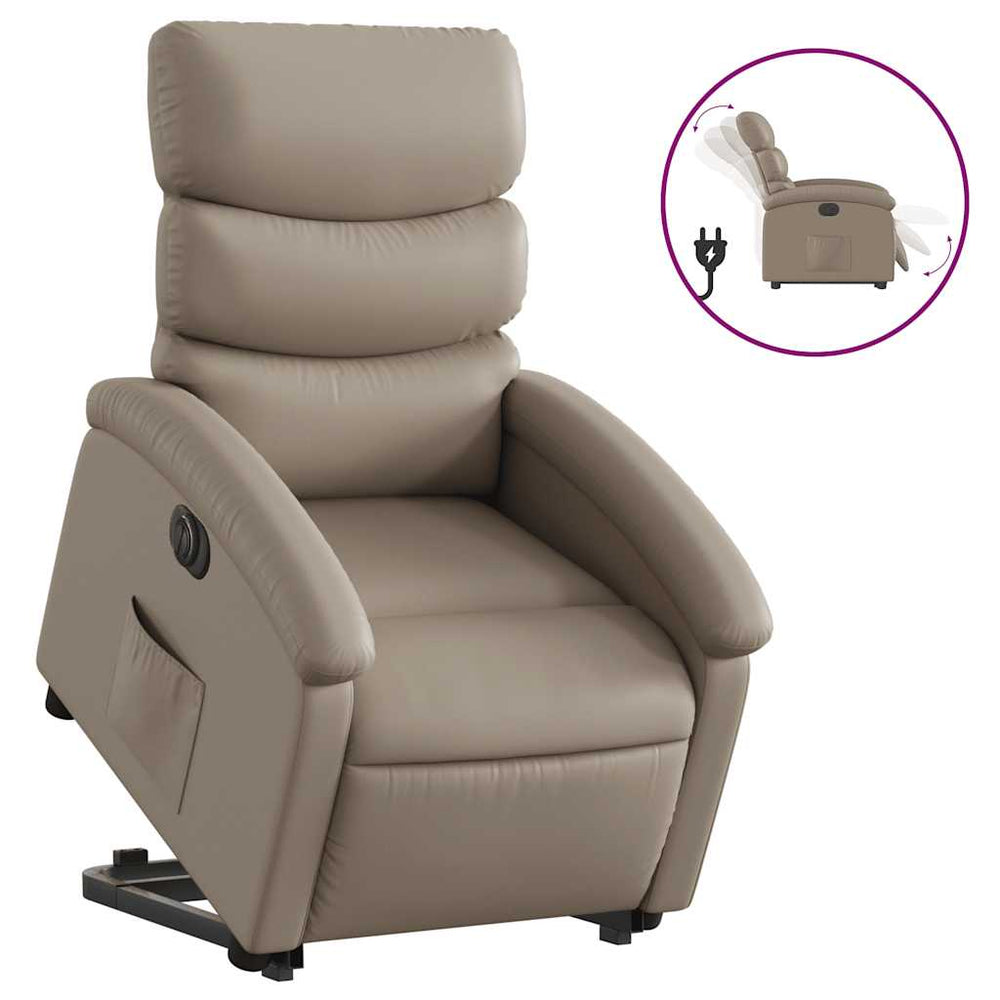 Fauteuil relax électrique inclinable et releveur vidaXL, similicuir cappuccino