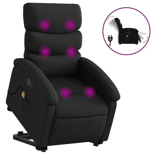 Elektrischer Massagesessel mit Aufstehhilfe Schwarz