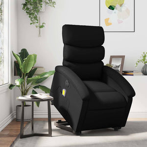 Elektrischer Massagesessel mit Aufstehhilfe Schwarz