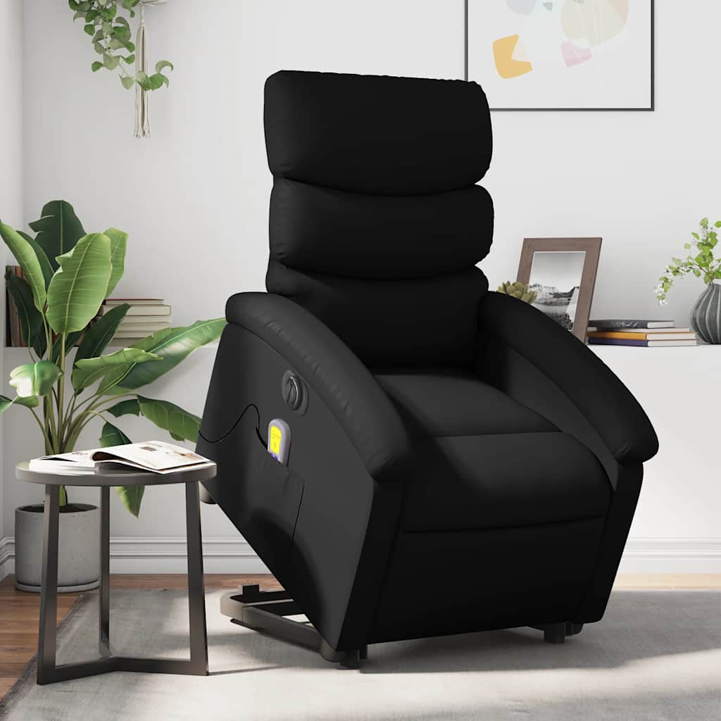 Elektrischer Massagesessel mit Aufstehhilfe Schwarz