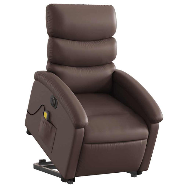 Elektrischer Massagesessel mit Aufstehhilfe Braun