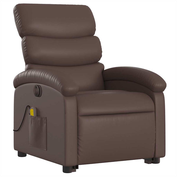 Elektrischer Massagesessel mit Aufstehhilfe Braun