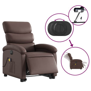 Elektrischer Massagesessel mit Aufstehhilfe Braun