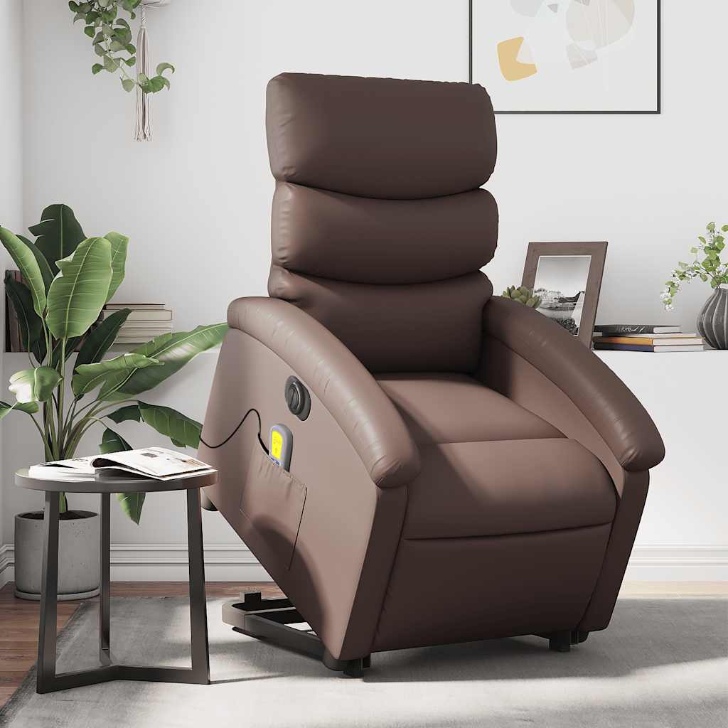 Elektrischer Massagesessel mit Aufstehhilfe Braun
