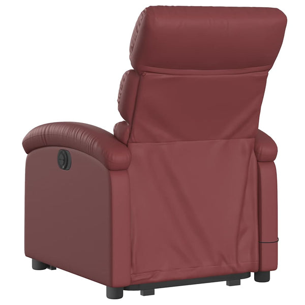 Elektrischer Massagesessel mit Aufstehhilfe Weinrot