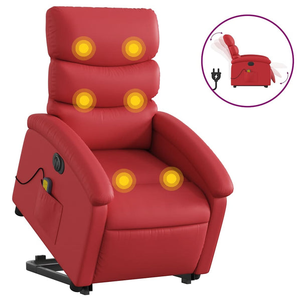 Elektrischer Massagesessel mit Aufstehhilfe Rot