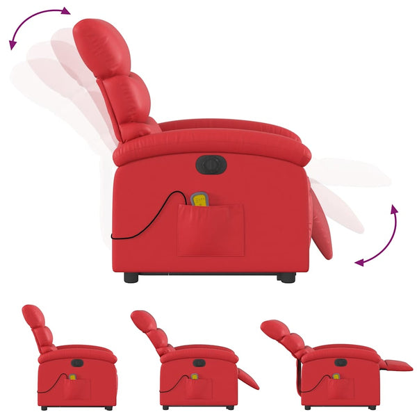 Elektrischer Massagesessel mit Aufstehhilfe Rot