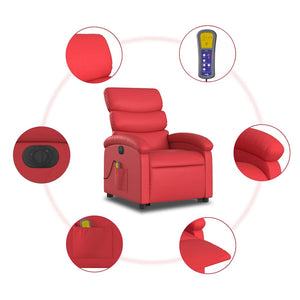 Elektrischer Massagesessel mit Aufstehhilfe Rot