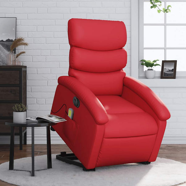 Elektrischer Massagesessel mit Aufstehhilfe Rot