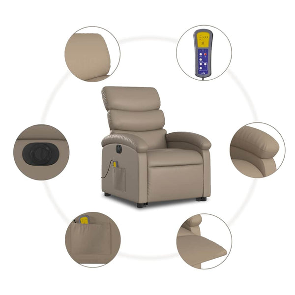 Elektrischer Massagesessel mit Aufstehhilfe Cappuccino