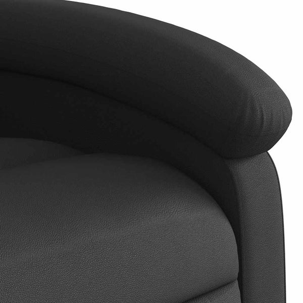Elektrischer Relaxsessel Echtleder Schwarz