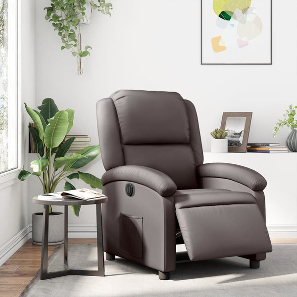 Elektrischer Relaxsessel Dunkelbraun Echtleder