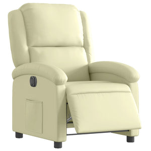 Elektrischer Relaxsessel Creme Echtleder
