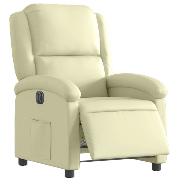 Elektrischer Relaxsessel Creme Echtleder